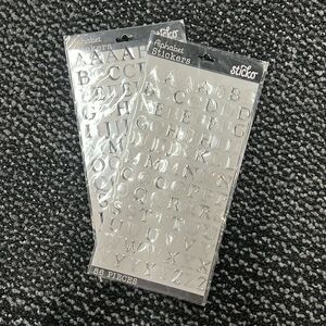 2 Pkgs Sticko Stickers Flat Black and Alpha Sticker SLVR FOIL